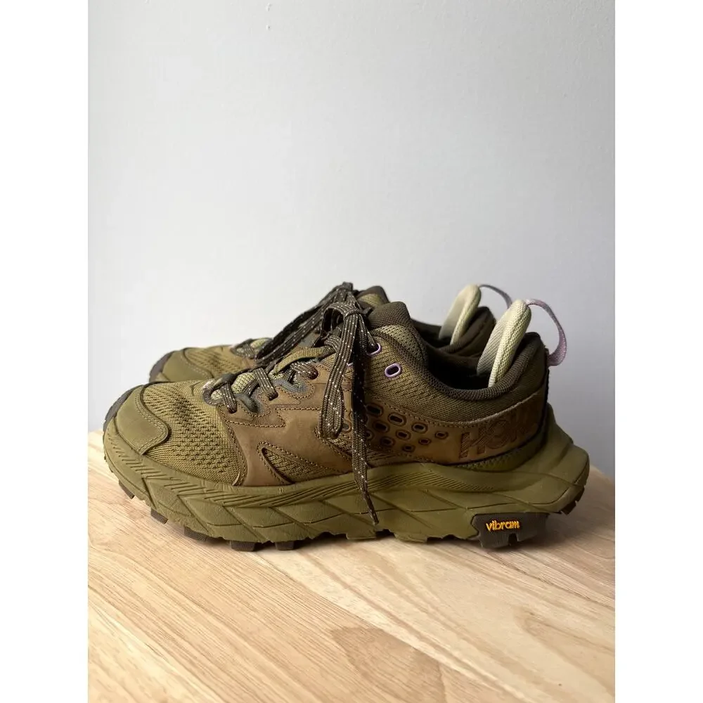 HOKA Anacapa Breeze Low Womens 5.5 Green Moss Dark Olive Hiking Shoes